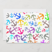 カラフルな船の錨パターン招待状 招待状 (裏面)