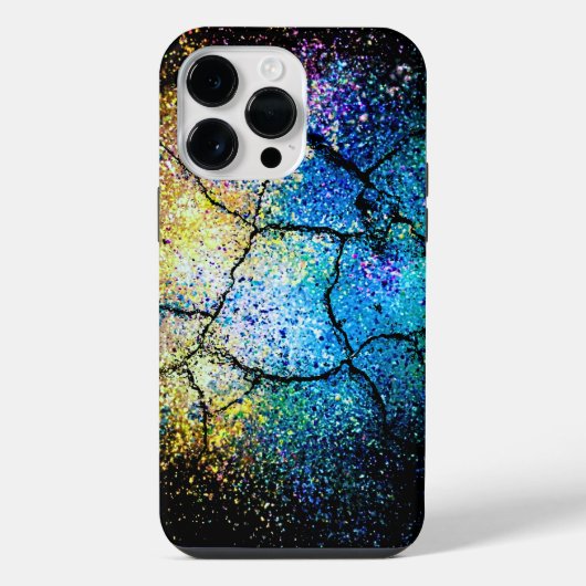 カラフルな色が躍るクラック入りiPhoneケース iPhoneケース (裏面)
