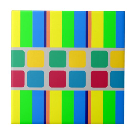 カラフルな色のセラミックタイル タイル (正面)