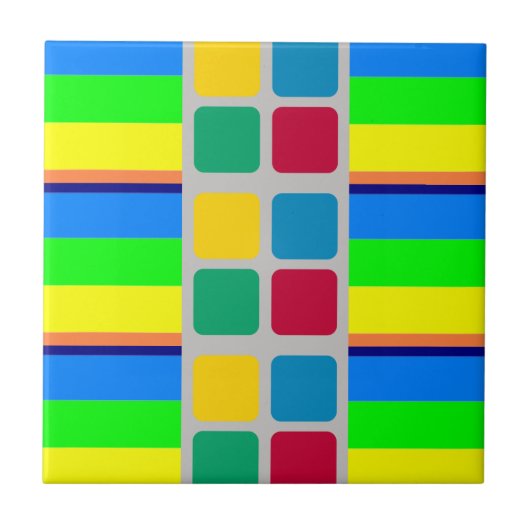 カラフルな色のセラミックタイル タイル (正面)
