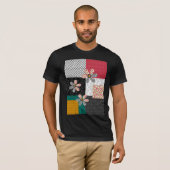 カラフルな色のパッチワークの田舎風の模様 Tシャツ (正面フル)