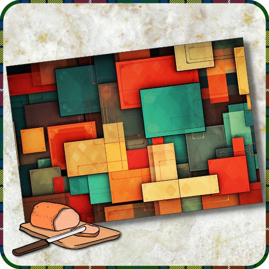 カラフルな色ブロックのカッティングボード カッティングボード