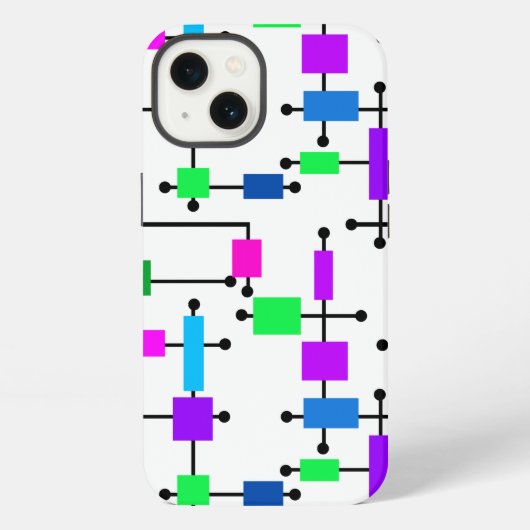 カラフルな色格子  iPhoneケース (裏面)