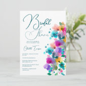 カラフルな花々のブライダルパーティ 招待状 (スタンド正面)