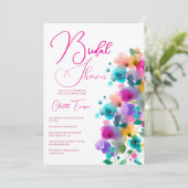 カラフルな花々のブライダルパーティ 招待状 (スタンド正面)