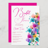 カラフルな花々のブライダルパーティ 招待状 (正面/裏面)