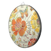 カラフルな花および蝶 ダーツボード (正面右)