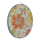 カラフルな花および蝶 ダーツボード (正面左)