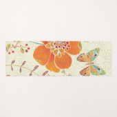 カラフルな花および蝶 ヨガマット (正面(横))