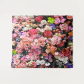 カラフルな花が咲き誇るフラワーブーケ タペストリー (正面(横))