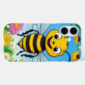 カラフルな花とキャラクタービー Case-Mate iPhoneケース (裏面 (横))