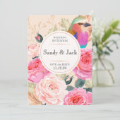 カラフルな花とハummingbirdの花嫁の提案 セーブザデート (スタンド正面)