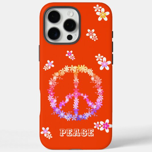 カラフルな花とピースサイン オリジナルCas Case-Mate iPhoneケース (裏面)