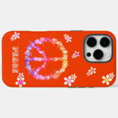 カラフルな花とピースサイン オリジナルCas Case-Mate iPhoneケース (裏面 (横))