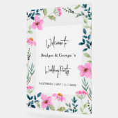 カラフルな花と緑の霜った結婚式のウェルカムサイン アクリルサイン (傾斜)