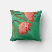 カラフルな花と葉の赤と緑 クッション (正面)
