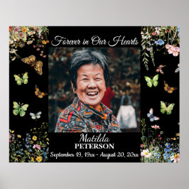 カラフルな花と蝶の生命のお祝い ポスター