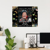 カラフルな花と蝶の生命のお祝い ポスター (ホームオフィス)