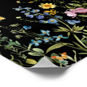 カラフルな花と蝶の生命のお祝い ポスター (角)