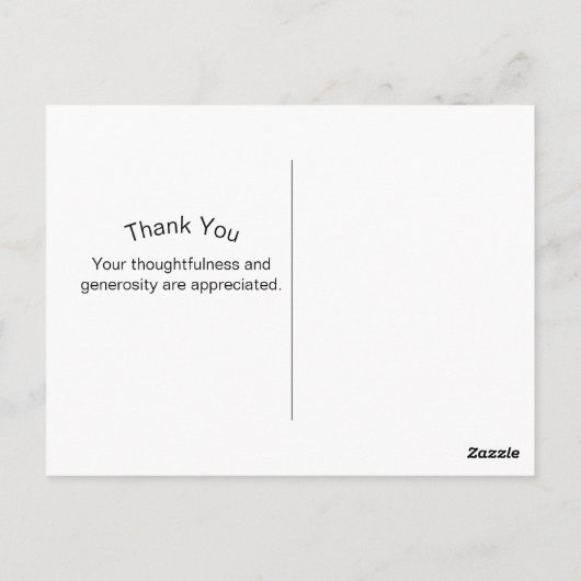 カラフルな花と野生の生物の写真：ありがとう ポストカード (裏面)