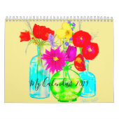 カラフルな花と飾られる私のカレンダー2019 カレンダー (カバー)