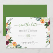 カラフルな花のふち セーブザデート (正面/裏面)