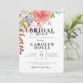 カラフルな花のイラスト ブライダルシャワー 招待状 (スタンド正面)