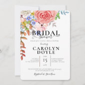 カラフルな花のイラスト ブライダルシャワー 招待状 (正面)