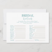 カラフルな花のウェディングシャワー ワードスクランブルゲーム 招待状 (正面)