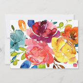 カラフルな花のウェディングシャワー ワードスクランブルゲーム 招待状 (裏面)