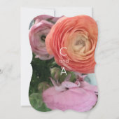 カラフルな花のウェディング招待状 招待状 (裏面)