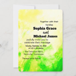 カラフルな花のウェディング招待状 | 水彩  招待状