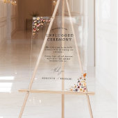 カラフルな花のウェディング アンプラグドセレモニー アクリルサイン