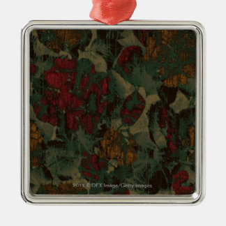 カラフルな花のカムフラージュパターン メタルオーナメント