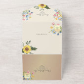 カラフルな花のカントリーウェディング オールインワン招待状 (外側)