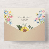 カラフルな花のカントリーウェディング オールインワン招待状 (裏面)