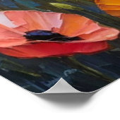 カラフルな花のキャンバスアート、鮮やかな花の絵画 ポスター (角)
