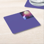 カラフルな花のコースター スクエアペーパーコースター (アングル)