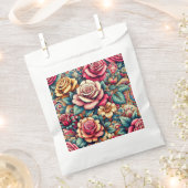 カラフルな花のショッピングお土産袋 フェイバーバッグ (クリップ留めされた状態)