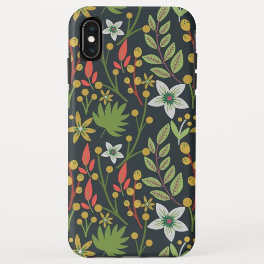 カラフルな花のシームレスパターン 花と葉 Case-Mate iPhoneケース (裏面)