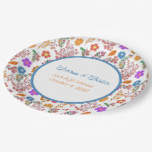 カラフルな花のジャックアンドジルシャワー ペーパープレート (アングル)