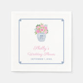 カラフルな花のジンジャージャー ブライダルシャワーパーティー スタンダードカクテルナプキン (正面)