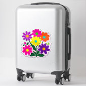 カラフルな花のステッカーセット 鮮やかな花々 シール (スーツケース)