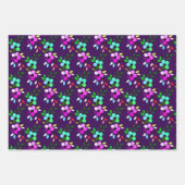 カラフルな花のデザイン2つの花 ラッピングペーパーシート (正面2)