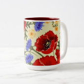 カラフルな花のデザイン2の調子のマグ ツートーンマグカップ (正面右)