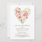 カラフルな花のハート ウェディング ブランケットの招待状 招待状 (正面)