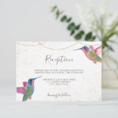 カラフルな花のハummingbirdの水彩ウェルカムカード エンクロージャーカード (スタンド正面)