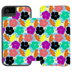 カラフルな花のパターンデザイン iPhone SE/5/5sウォレットケース