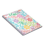 カラフルな花のパーソナライズな螺線形ノート ノートブック (右側)