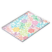 カラフルな花のパーソナライズな螺線形ノート ノートブック (左側)